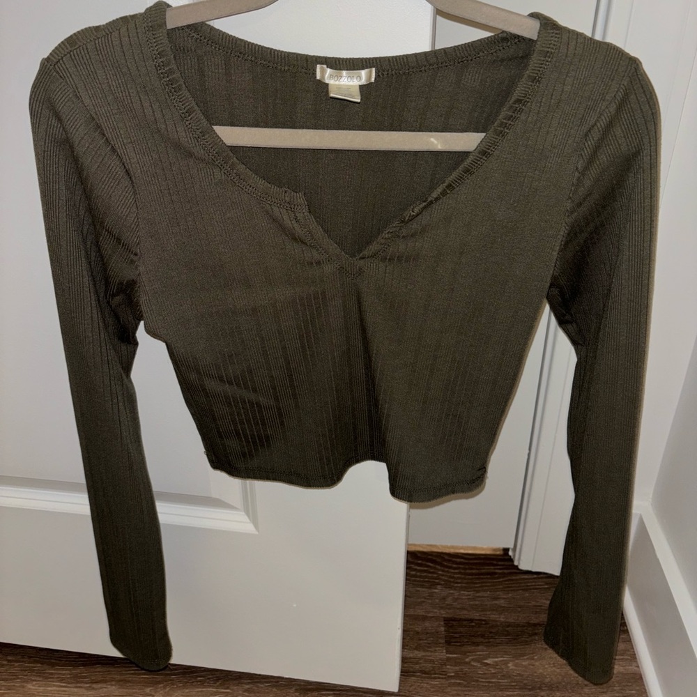 Green crop top.